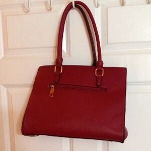 Fuchsia Shoulder Bag with Leopard Print Lining